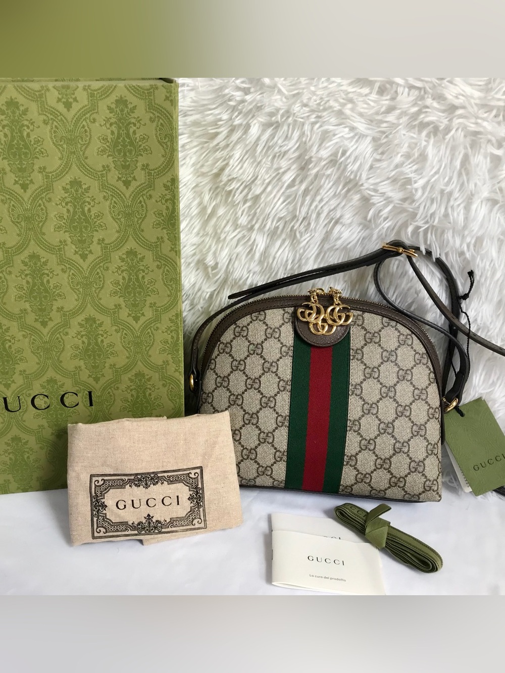Gucci Ophidia Dome Bag Monogram Crossbody Small